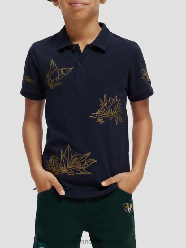 barn brodert polo natt N40XD779 klær Scotch & Soda